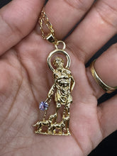 Load image into Gallery viewer, Cadena con Dije San Lazaro,stainless steel/Baño Oro