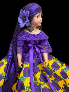 Vestido Para Muñeca Gitana,Floreado