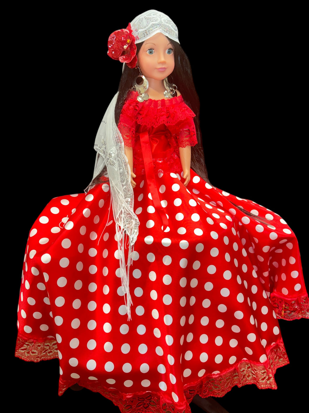 Vestido de lunares ,Para Muñeca,Gitana