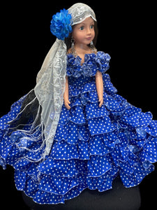 Vestido con vuelos de lunares ,Para Muñeca,Gitana