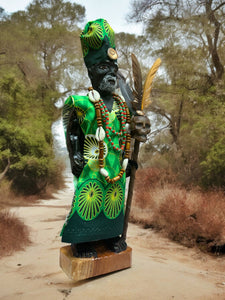 Congo Africano,Sacerdote ,Tallado En Madera