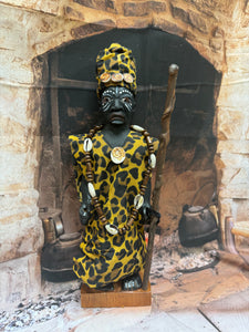 Congo Africano,Jefe Tribal,Oba ,Tallado En Madera