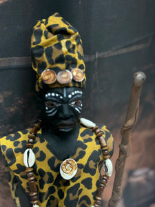 Congo Africano,Jefe Tribal,Oba ,Tallado En Madera