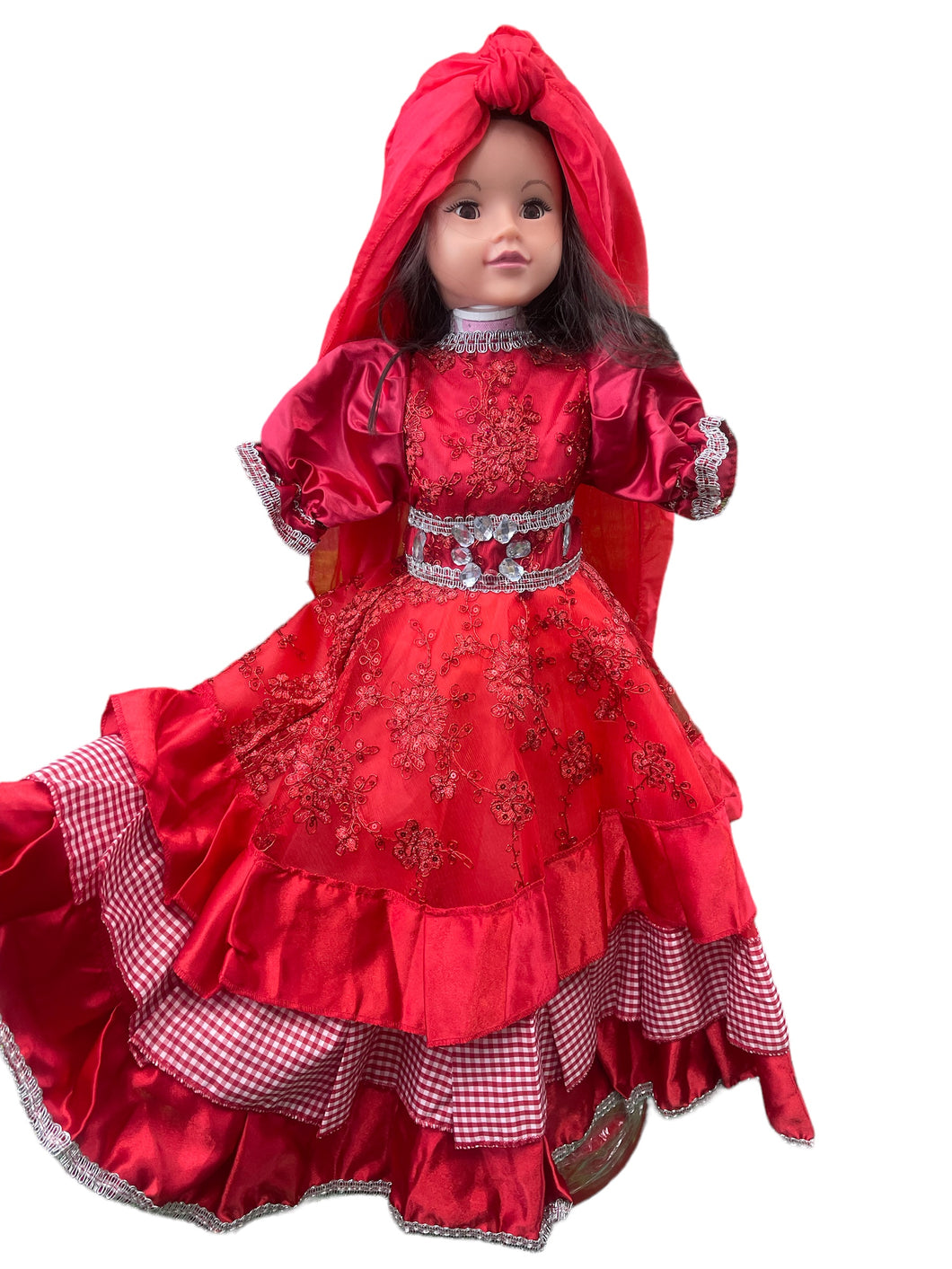 Vestido Para Muñeca Sencillo Rojo